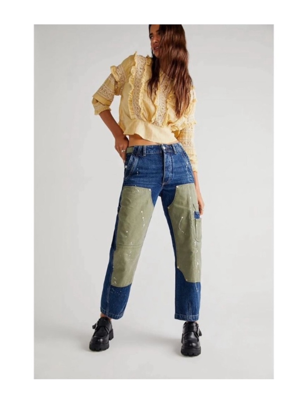 We The Free Free People Wishful Thinking Barrel Jeans Mid Rise Size 29
